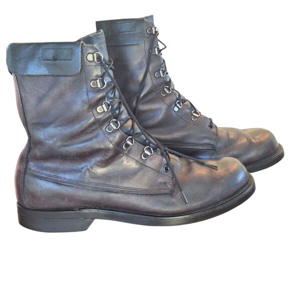 Craddock Terry Combat Grunge Biker Boots Black Leather Punk Emo Mens size 10D - Picture 9 of 16